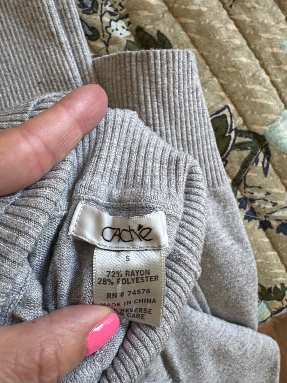 Cache Gray Ruched-Front Turtleneck Sweater - Picture 2 of 2